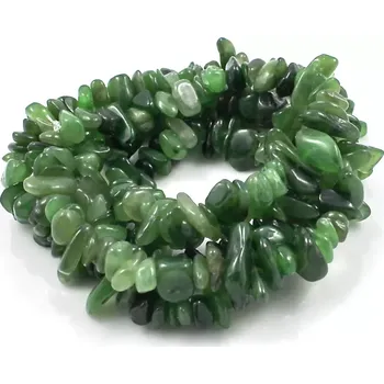 Materiál na výrobu šperku Nefrit, vrtané zlomky – 20 cm návleku