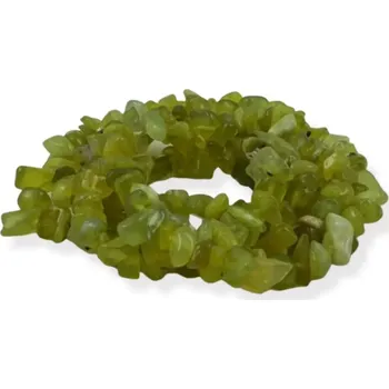 Materiál na výrobu šperku Jadeitový serpentinit, vrtané zlomky – 20 cm návleku