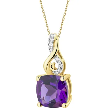 Přívěsek Zlatý přívěsek s diamanty a ametystem - ryzost 585 - 214.210