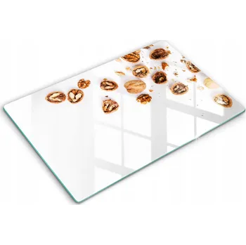 Obraz Skleněná deska s dekorativním potiskem XXL 80x52 cm - Ořechy na bílém pozadí