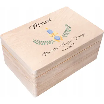 Obraz Dárek Krabička ke křtu s gravírováním dárek ke křtinám , 30x20x14cm