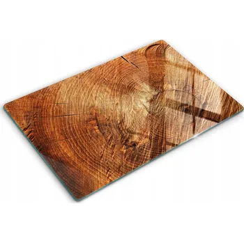 Obraz Ochranná deska z Tvrzené Sklo s ozdobným vzorem, velká 80x52 cm – dřevo, kresba letokruhů