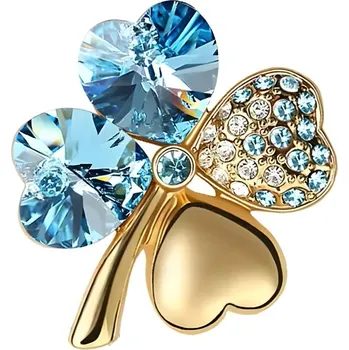 Brož Gaira® Brož Čtyřlístek 313001 Zlato-zelený, Barva tyrkysová