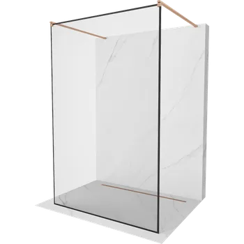 Mexen Kioto volně stojící sprchová stěna 100 x 200 cm, černý rám 8 mm, kartáčovaná měď - 800-100-002-65-70 Sprchové stěny
