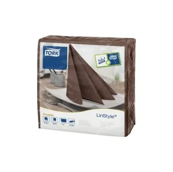 Papírový ubrousek Ubrousky Tork Linstyle - večeře, KAKAOVÉ, 39 x 39 cm