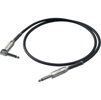 Příslušenství ke zvukové technice Proel BULK120LU6 - nástrojový kabel černý 6m, 1x rovný a 1x úhlový 6,3 mono JACK