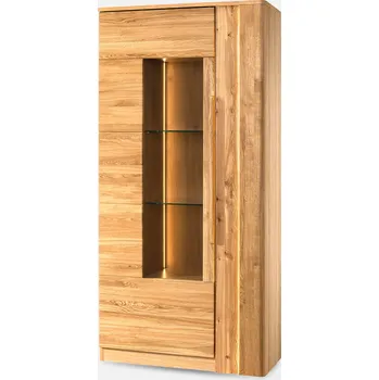 Vinotéka Vitrína London 12 98 cm z masivu s LED osvětlením dub přírodní