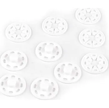 Plastové patentky / stiskací knoflíky Ø25 mm, malé, 3 bílá