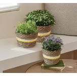 Weltbild Obaly na květináče z mořské trávy, žluté, sada 3 ks 493491