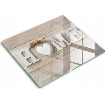 Kuchyňské prkénko Skleněná kuchyňská deska na krájení s grafikou 60x52 cm - Motivy a nápis Home