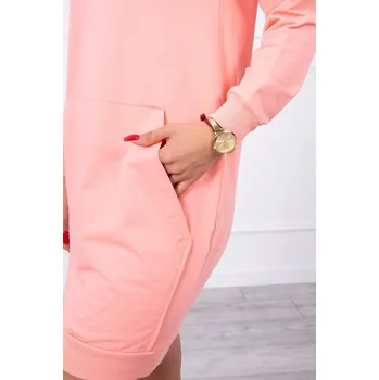 Dámské šaty Meruňkové šaty s kapucí UNI