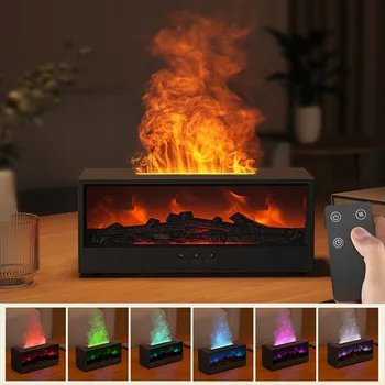 Aroma difuzér Aromatický DIFUZÉR vůně Flame ZVLHČOVAČ VZDUCHU AROMATERAPIE Černá