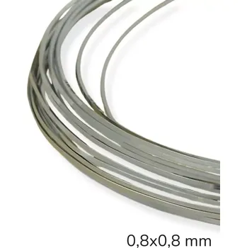 Výtvárné potřeby Nerezový drát hranatý 0,8x0,8mm – 5 m