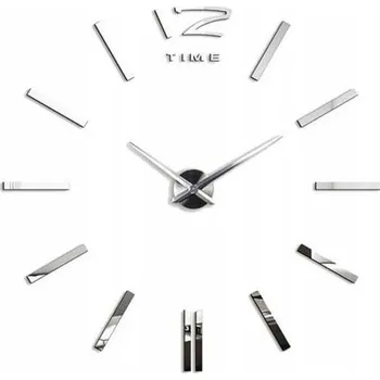 Hodiny Moderní stříbrné nástěnné hodiny 120 cm do domu i kanceláře