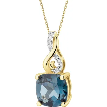 Přívěsek Zlatý přívěsek s diamanty a topazem London Blue - ryzost 585 - 214.210