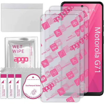 Pouzdro na mobilní telefon 3x Hybridní Sklo pro Motorola Moto G71, alternativa tvrzeného skla, flexibilní