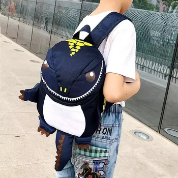 Dětský batoh Dětský batoh pro předškoláka tmavě modrý T12N (Krásný dětský námořnický modrý batoh - Dinosaurus)