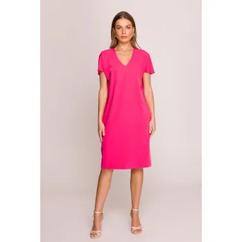 Dámské šaty Elegantní šaty volnějšího střihu Stylove S392 růžové EU velikost: S