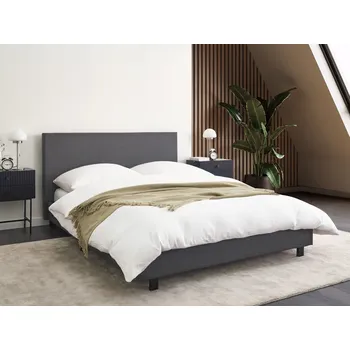 Postel Vodní postel šedá látkové čalounění 140 x 200 matrace vysoké čelo moderní styl ložnice Beliani