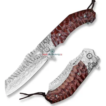 Kuchyňský nůž II. jakost - nůž zavírací Dellinger TANTO DACHSER VG-10 Damascus