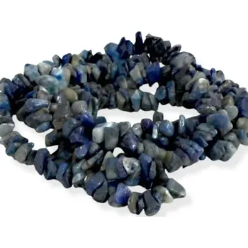 Materiál na výrobu šperku Lapis lazuli, vrtané zlomky – 20 cm návleku