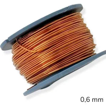 Hobby drát Měděný drát nelakovaný 0,6 mm - 15 m