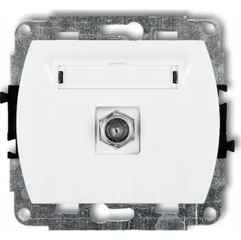 Elektrická zásuvka GF-1 Anténní zásuvka SAT jednoduchá typu F, bílá IP20 Karlik řada TREND