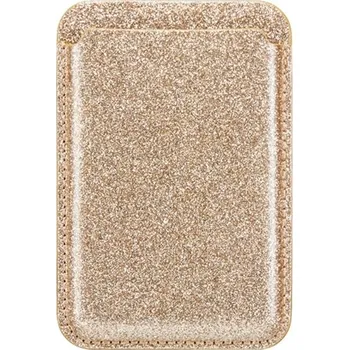 Třpytivá nalepovací kapsa na karty pro iPhone - zlatá