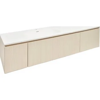 Koupelnový nábytek Koupelnová skříňka s umyvadlem Naturel Austen 165x35x52 cm beige mat Naturel Austen165BG