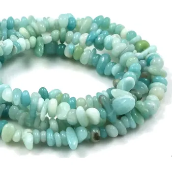 Materiál na výrobu šperku Amazonit nugety, vrtané zlomky – návlek