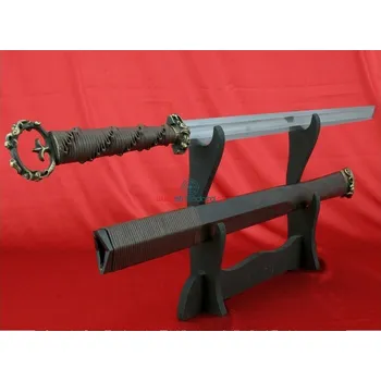 Replika zbraně II. jakost čínská šavle HAN DAO z překládané oceli a dřevěnou pochvou