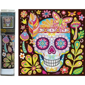 Diamantové malování Diamantový obrázek 7D - Lebka - 30 x 40 cm - 1006586