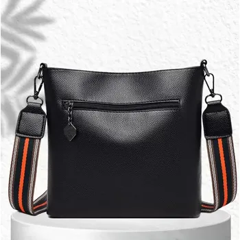 Kabelka přes rameno DK60 (Elegantní kožená kabelka přes rameno - dva popruhy 1x široký a 1x úzký kožený 20 mm)