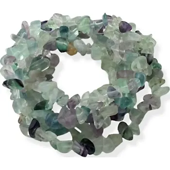 Materiál na výrobu šperku Fluorit, vrtané zlomky – 20 cm návleku