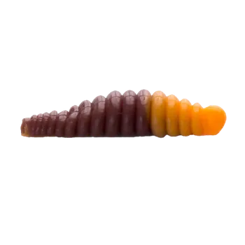 Umělá nástraha Gumová nástraha Moonky Worm 38mm DC03 Brown Metalic / Orange Fluo - Banana (10ks)