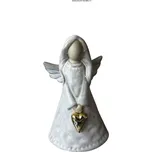 Keramický anděl se srdcem (Soška anděla strážného)