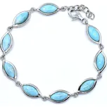 Stříbrný náramek s larimarem solid Cornell