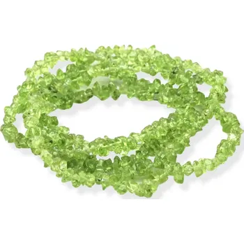 Materiál na výrobu šperku Olivín, vrtané zlomky – návlek