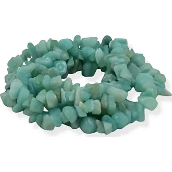 Materiál na výrobu šperku Amazonit světlý, vrtané zlomky – 20 cm návleku