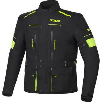 Moto bunda TXR Bunda na motorku Visper černo-fluo žlutá XL (Polyester Textech 600 D, vyjímatelné homologované chrániče loktů a ramen, reflexní prvky 3M Scotchlite)
