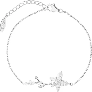 Náramek Stříbrný náramek se zirkony - květ - AP540-0352