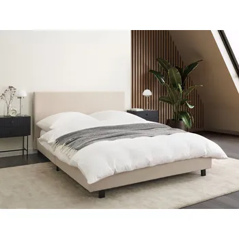 Postel Vodní postel béžová látkové čalounění 140 x 200 matrace vysoké čelo moderní styl ložnice Beliani
