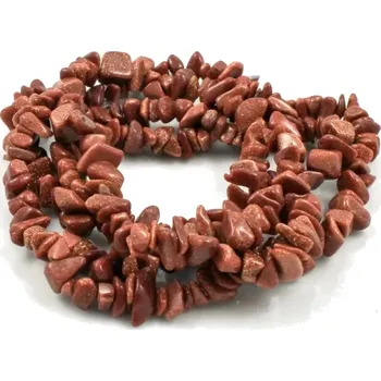 Materiál na výrobu šperku Aventurín zlatý, vrtané zlomky – 20 cm návleku