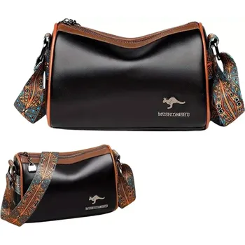 Kabelka Elegantní dámská kabelka DK134 (Prostorná dámská kabelka na rameno se širokým popruhem - černá)