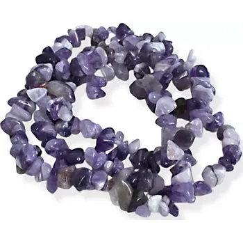 Materiál na výrobu šperku Ametyst, vrtané zlomky – 20 cm návleku
