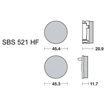Motodíl SBS Brzdové destičky 521HF