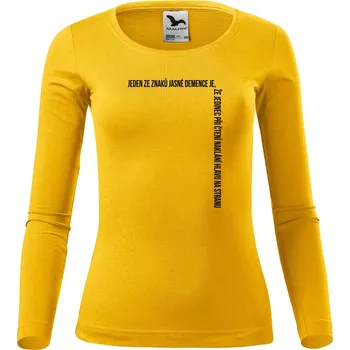 Dámské tričko DOBRÝ TRIKO Dámské bavlněné triko Demence Velikost: S, Barva: Žlutá