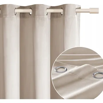 Obraz Hotový závěs VELUR velurový na kroužcích 140x280 Bianca béžová světlá