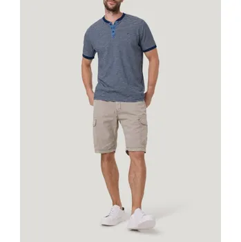 Pánské tričko PIONEER® PÁNSKÉ HENLEY TRIKO- MODROBÍLÝ PROUŽEK M