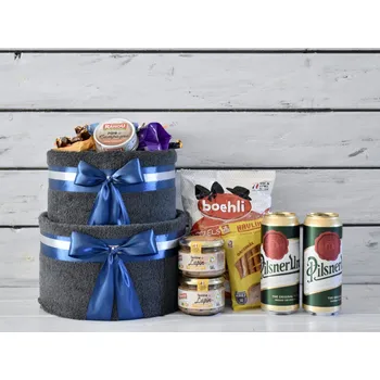 plenkový dort dortNEdort Dvoupatrový ručníkový dort GOURMET s pivem Šedá